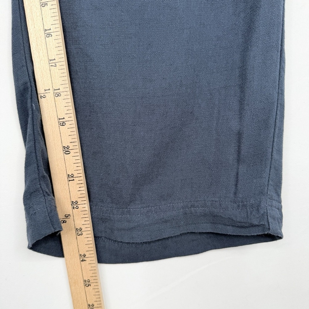 Splendid Crop Linen & Viscose Pants Wide Leg Navy Drawstring Elastic Waist Small - Picture 6 of 14